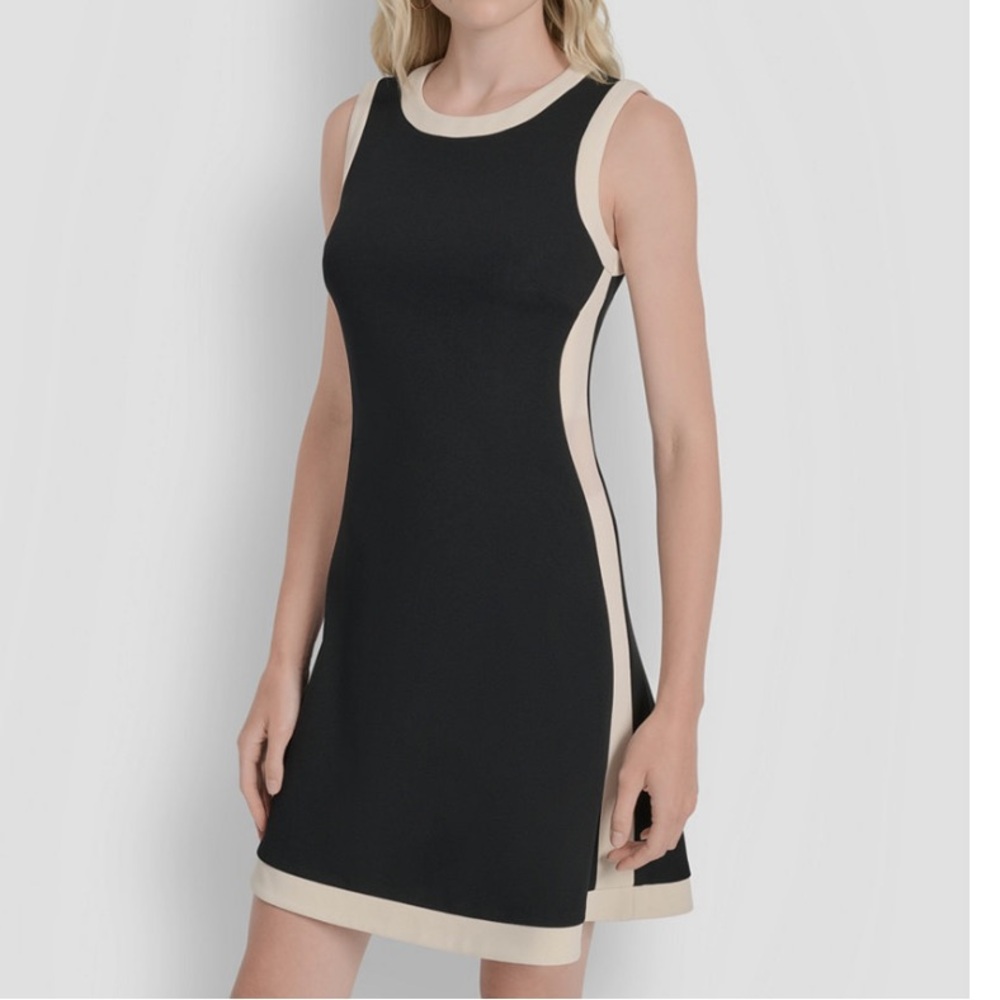 DKNY black and cream dress